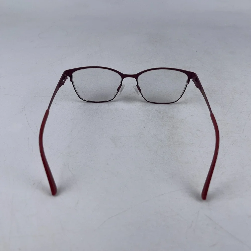 Bevel Claire G‎ 8738 Womens Eyeglasses Frame Red Metal Full Rim Cat Eye 53-16